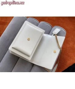 Replica YSL Fake Saint Laurent Sunset Medium Bag In White Calfskin 2