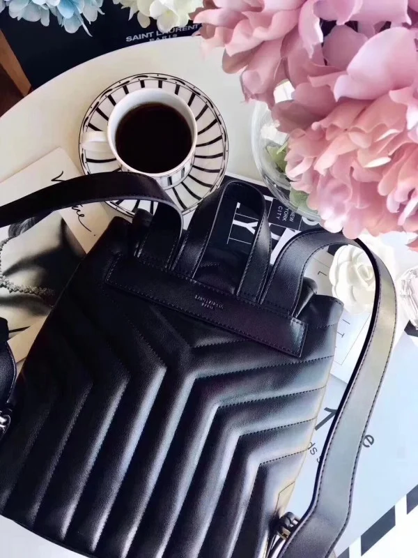 Replica YSL Fake Saint Laurent Black Small LouLou Backpack 2
