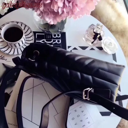 Replica YSL Fake Saint Laurent Black Small LouLou Backpack 4