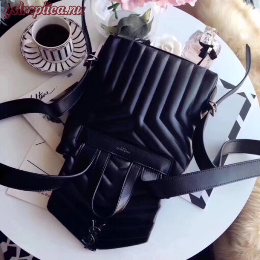 Replica YSL Fake Saint Laurent Black Small LouLou Backpack 5