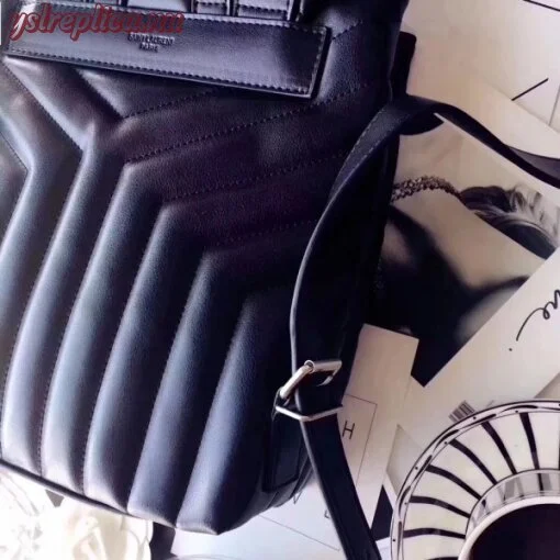 Replica YSL Fake Saint Laurent Black Small LouLou Backpack 6