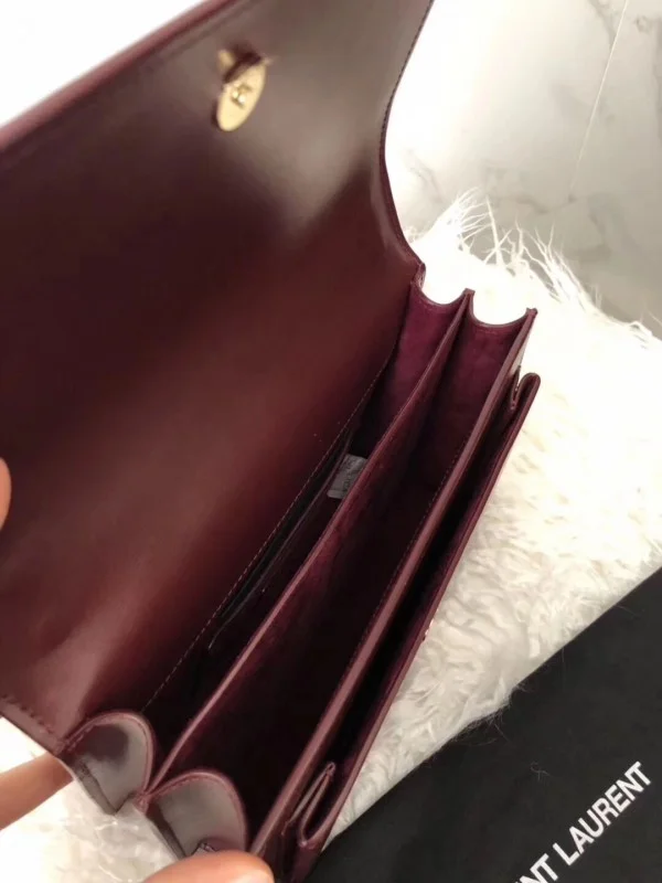 Replica YSL Fake Saint Laurent Sunset Medium Bag In Bordeaxu Calfskin 2