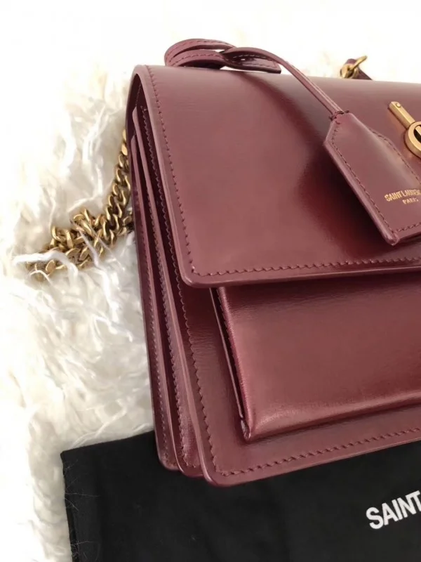 Replica YSL Fake Saint Laurent Sunset Medium Bag In Bordeaxu Calfskin 8