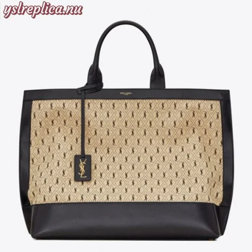 Replica YSL Fake Saint Laurent Monogram All Over Cabas Tote In Canvas 2