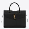 Replica YSL Fake Saint Laurent Tag Hobo Bag In Black Calfskin 13