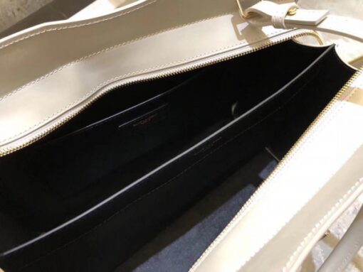 Replica YSL Fake Saint Laurent Medium Uptown Tote In Blanc Smooth Leather 8