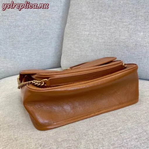 Replica YSL Fake Saint Laurent Medium Niki Bag In Brown Calfskin