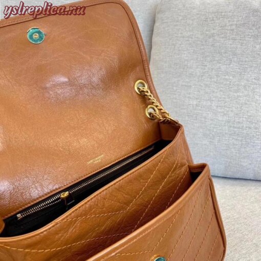 Replica YSL Fake Saint Laurent Medium Niki Bag In Brown Calfskin 12