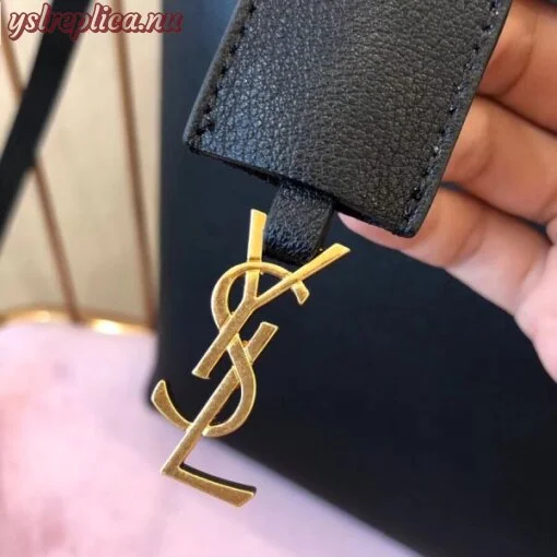 Replica YSL Fake Saint Laurent Black Toy Shopping Bag 6