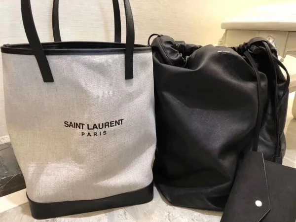 Replica YSL Fake Saint Laurent Teddy Shopping Bag In Linen Canvas 6