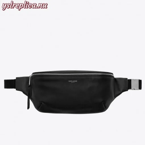 Replica YSL Fake Saint Laurent Classic Belt Bag In Soft Black Leather