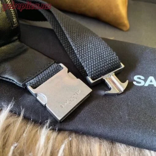 Replica YSL Fake Saint Laurent Classic Belt Bag In Soft Black Leather 7