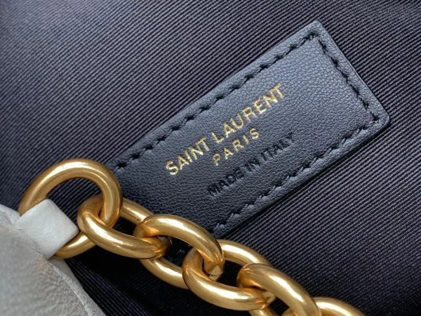 Replica YSL Fake Saint Laurent Le Maillon Hook Bucket Bag In White Lambskin 7