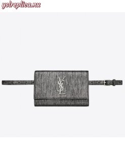 Replica YSL Fake Saint Laurent Kate Belt Bag In Lame Leather