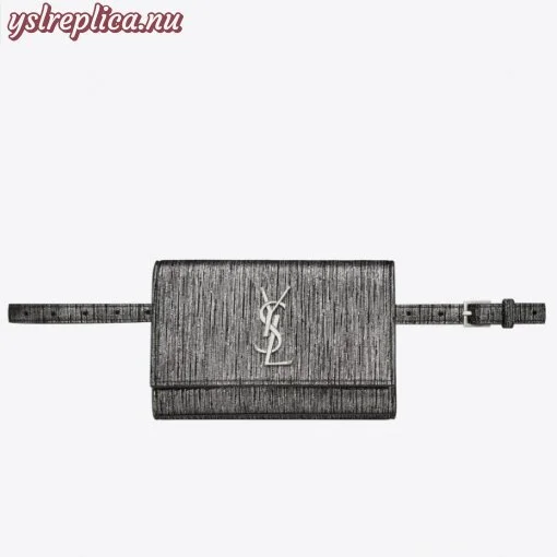 Replica YSL Fake Saint Laurent Kate Belt Bag In Lame Leather