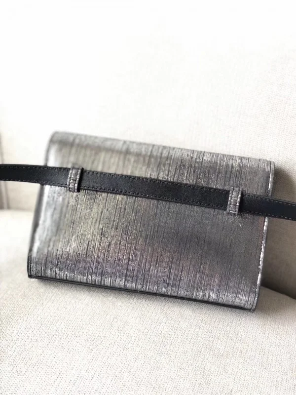 Replica YSL Fake Saint Laurent Kate Belt Bag In Lame Leather 3