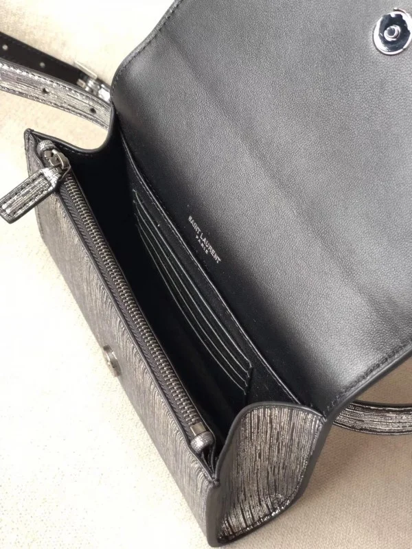 Replica YSL Fake Saint Laurent Kate Belt Bag In Lame Leather 5