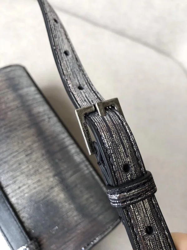Replica YSL Fake Saint Laurent Kate Belt Bag In Lame Leather 8
