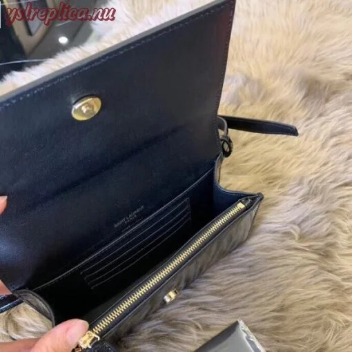 Replica YSL Fake Saint Laurent Black Patent Kate Belt Bag 6