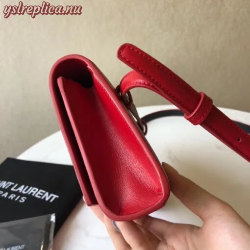 Replica YSL Fake Saint Laurent Red Kate Belt Bag 8