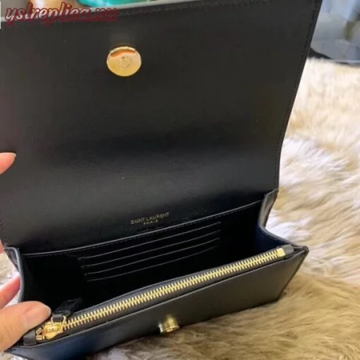 Replica YSL Fake Saint Laurent Black Kate Belt Bag 5