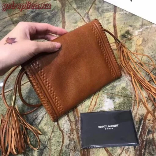 Replica YSL Fake Saint Laurent Brown Envelope Belt Bag 3