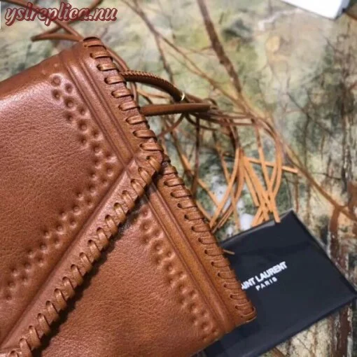 Replica YSL Fake Saint Laurent Brown Envelope Belt Bag 6