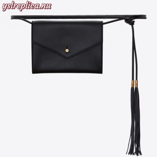 Replica YSL Fake Saint Laurent Black Envelope Belt Bag