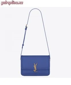 Replica YSL Fake Saint Laurent Solferino Medium Bag In Blue Box Calfskin