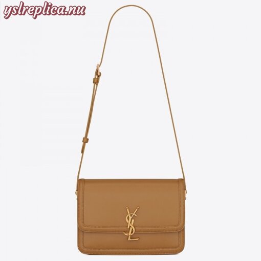 Replica YSL Fake Saint Laurent Solferino Medium Bag In Brown Box Calfskin