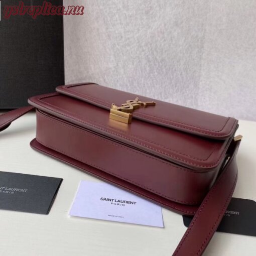 Replica YSL Fake Saint Laurent Solferino Medium Bag In Bordeaux Calfskin 7