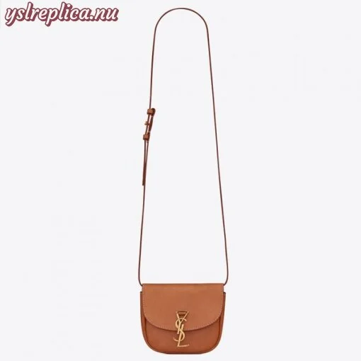 Replica YSL Fake Saint Laurent Kaia Mini Satchel Bag In Brown Calfskin