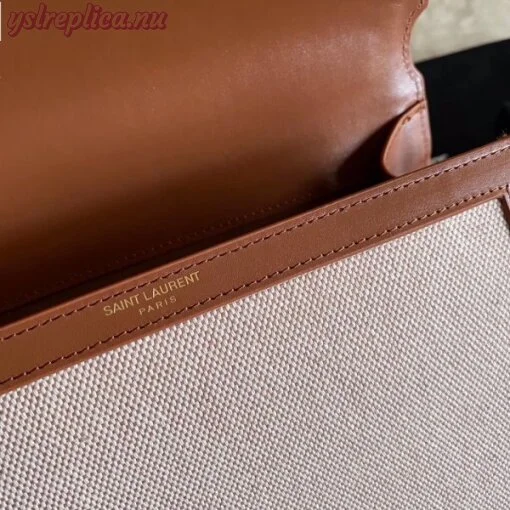 Replica YSL Fake Saint Laurent Cassandra Medium Bag In Beige Canvas 4