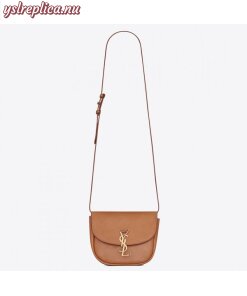 Replica YSL Fake Saint Laurent Kaia Small Satchel Bag In Brown Calfskin