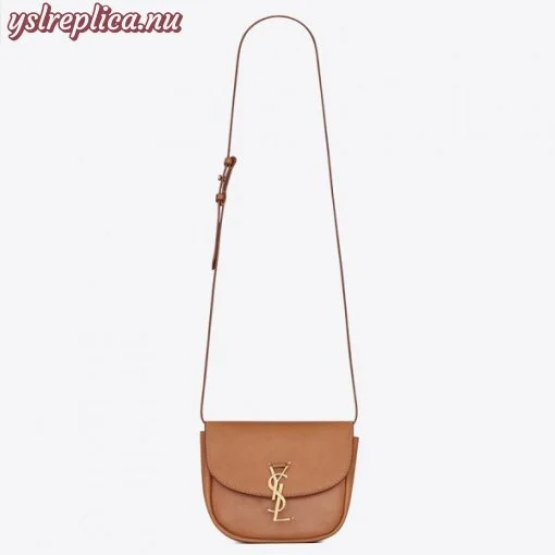 Replica YSL Fake Saint Laurent Kaia Small Satchel Bag In Brown Calfskin