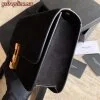 Replica YSL Fake Saint Laurent Carre Satchel Bag In Black Suede Leather