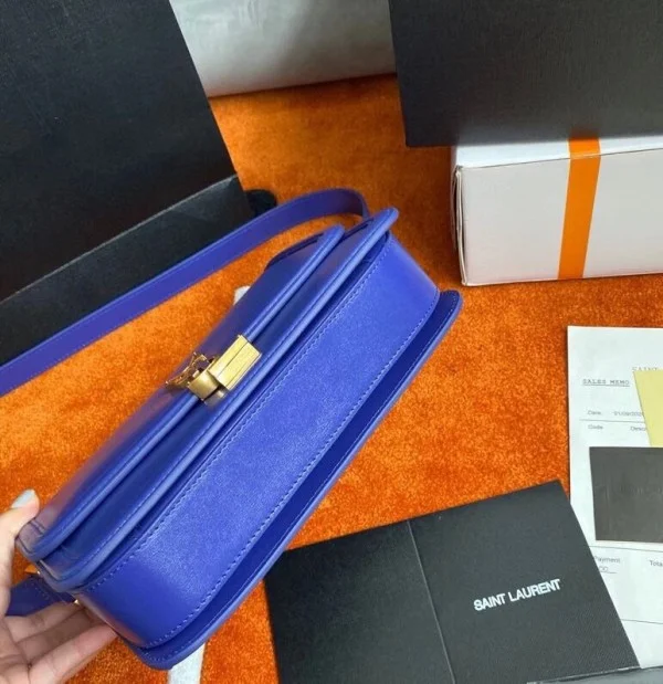 Replica YSL Fake Saint Laurent Solferino Medium Bag In Blue Box Calfskin 10