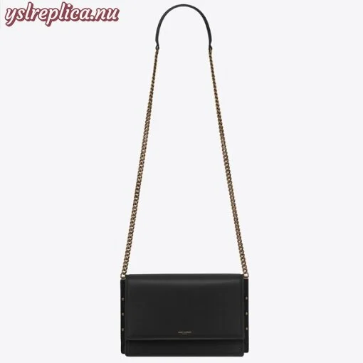 Replica YSL Fake Saint Laurent Zoe Bag In Black Calfskin