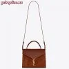 Replica YSL Fake Saint Laurent Cassandra Medium Bag In Black Suede 9