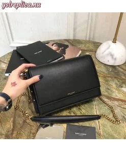 Replica YSL Fake Saint Laurent Zoe Bag In Black Calfskin 2