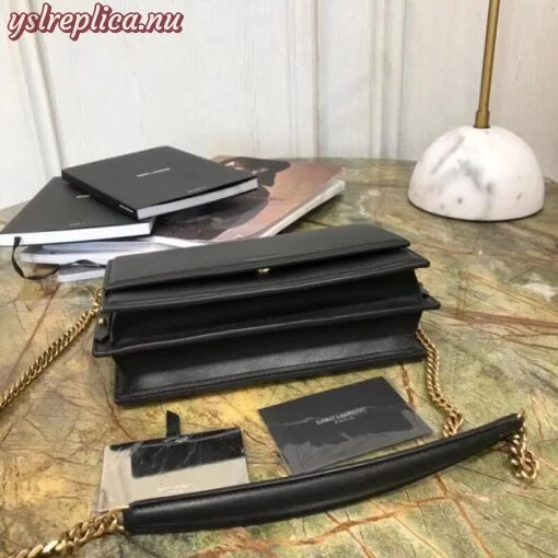 Replica YSL Fake Saint Laurent Zoe Bag In Black Calfskin 4