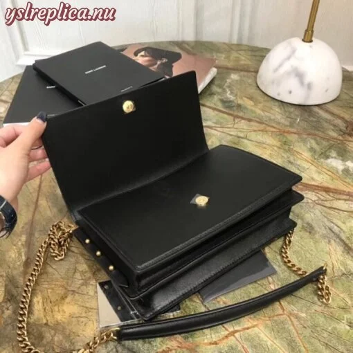 Replica YSL Fake Saint Laurent Zoe Bag In Black Calfskin 6