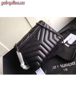 Replica YSL Fake Saint Laurent Black Small Loulou Chain Bag 2