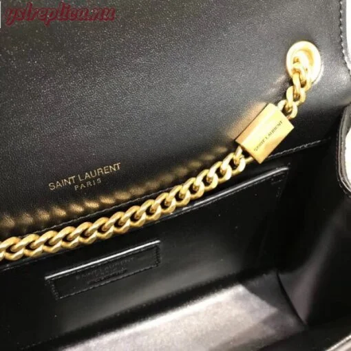 Replica YSL Fake Saint Laurent Medium Kate Bag In Black Suede And Studs 7