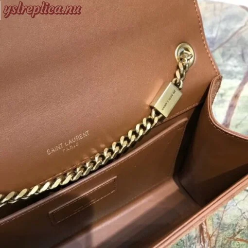 Replica YSL Fake Saint Laurent Medium Kate Tassel Bag In Brown Suede And Studs 6