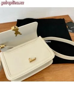 Replica YSL Fake Saint Laurent Solferino Small Bag In White Calfskin 2