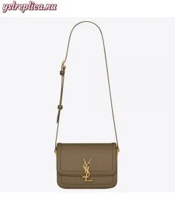 Replica YSL Fake Saint Laurent Solferino Small Bag In Khaki Calfskin