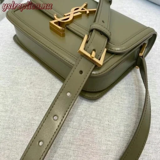 Replica YSL Fake Saint Laurent Solferino Small Bag In Khaki Calfskin 7