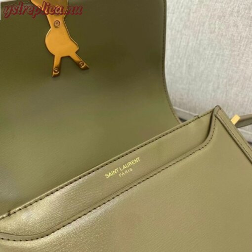 Replica YSL Fake Saint Laurent Solferino Small Bag In Khaki Calfskin 8