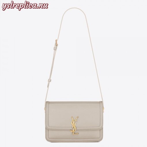 Replica YSL Fake Saint Laurent Solferino Medium Bag In White Calfskin
